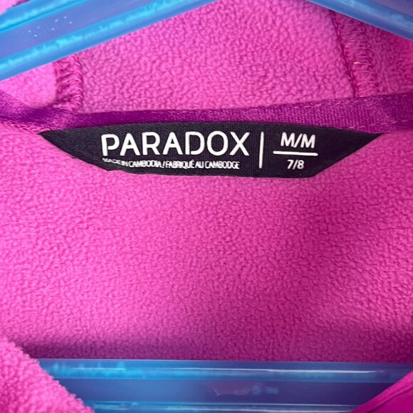 Paradox Sweater Hoodie Size M 7-8 Purple Long Sleeve Full Zip Polyester Spandex - Picture 5 of 9